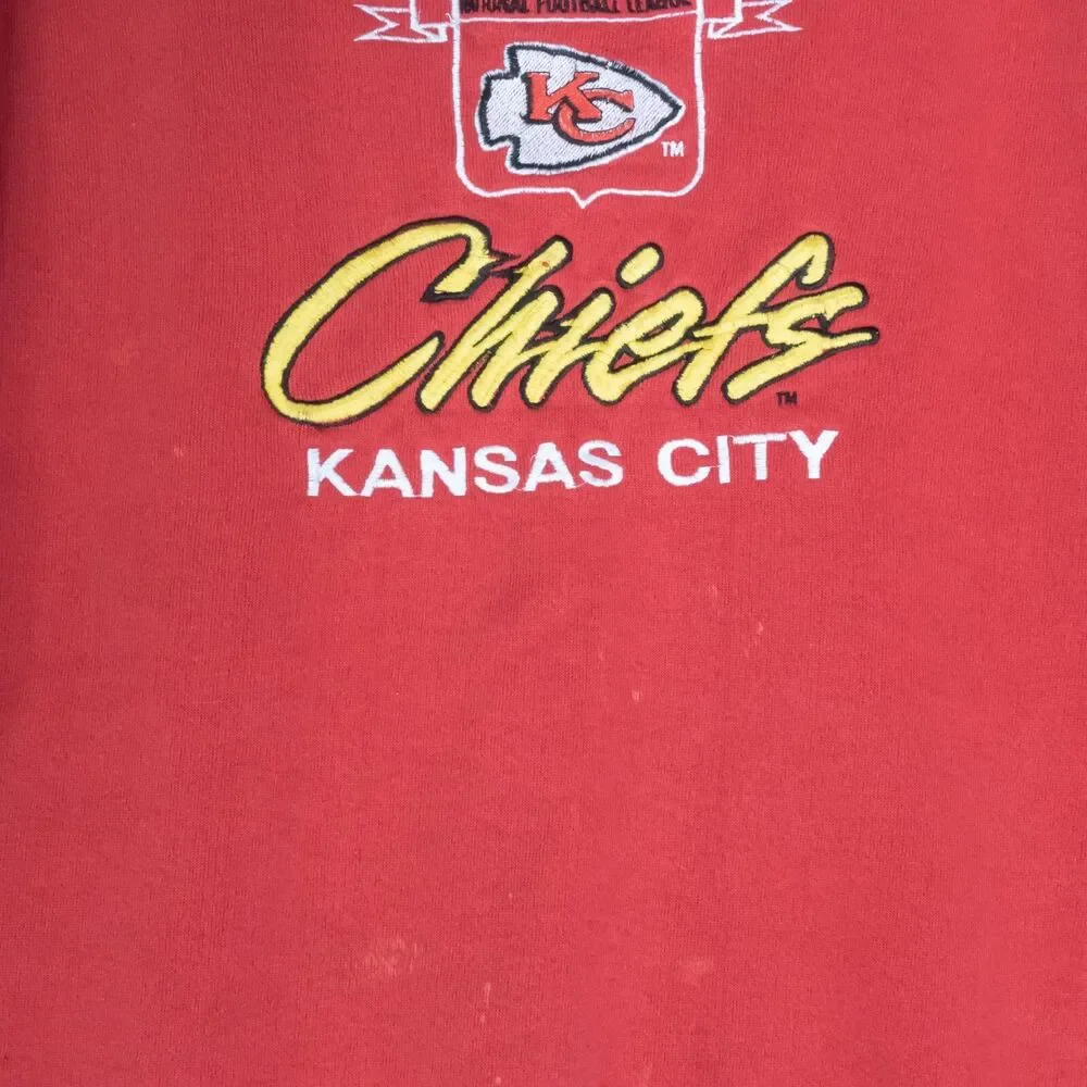 Vintage Competitor Kansas City Chiefs Sweatshirt Embroidered Logo 90's Thrashed